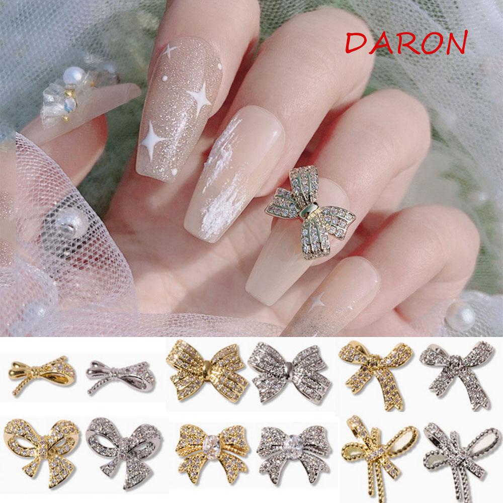 Hạt Charm Hình Nơ Đính Móng Tay Lấp Lánh Sang Trọng DIY