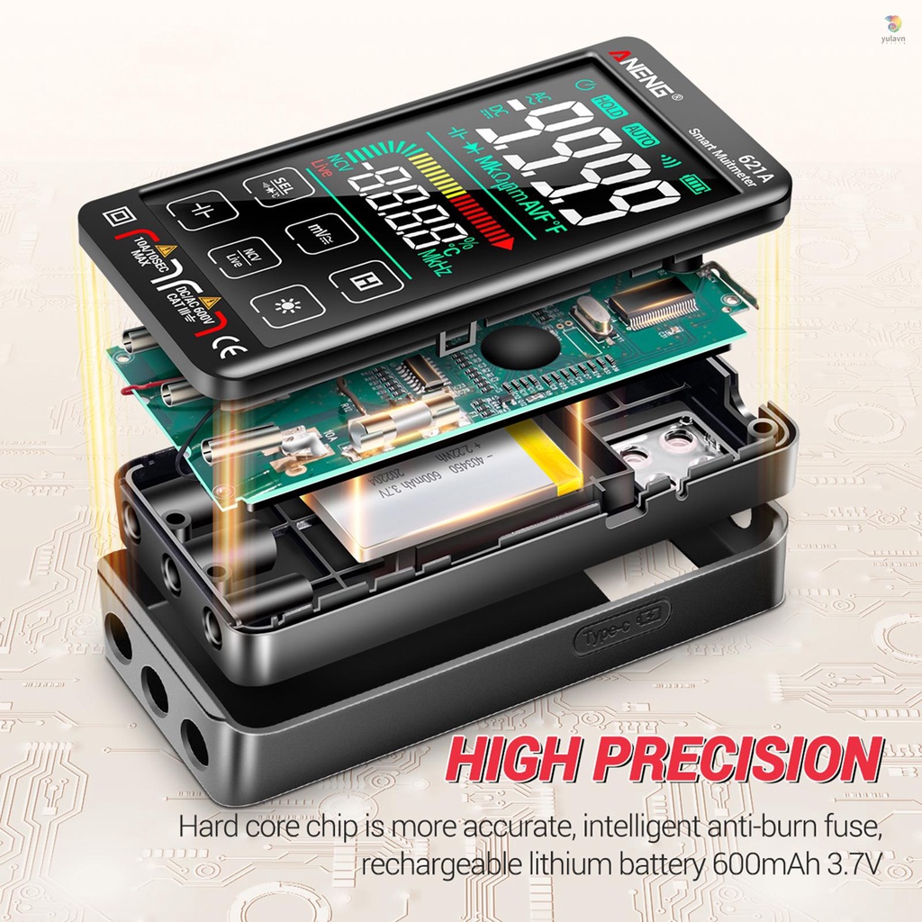 Vạn Năng Kế Kỹ Thuật Số Thông Minh ANENG 621A Màn Hình Cảm Ứng 9999 Có Thể Sạc Lại NCV