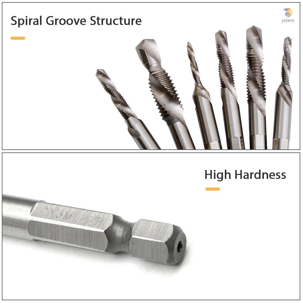 Bộ 6 Mũi Khoan HSS Kích Thước 1 / 4 Inch Thân Mềm Dày 5mm Chuyên Dụng