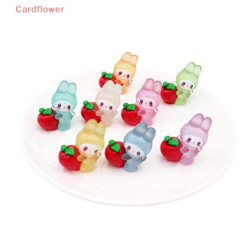 Bộ 2 Búp Bê Hình Thỏ Bunny Hoạt Hình Phát Sáng Dùng Trang Trí Tiểu Cảnh Mới