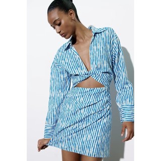 Đầm Linen Họa Tiết Kẻ Sọc Phong Cách Âu Mỹ Hàng Mới 2023 N8-65901