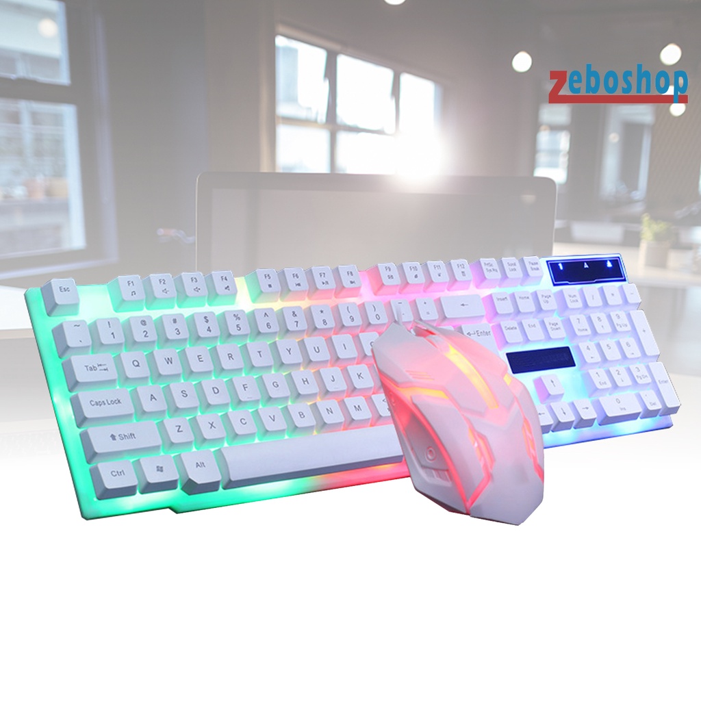 Bộ 2 Bàn Phím Và Chuột GTX300 Có Dây Đèn Nền Bằng Nhựa Dành Cho Máy Tính