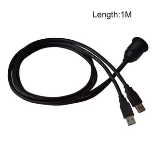 Car Dashboard Flush Mount USB Dock Adapter Dashboard Panel Port Male Female Cable Extension Cable for Motorcycle Boat