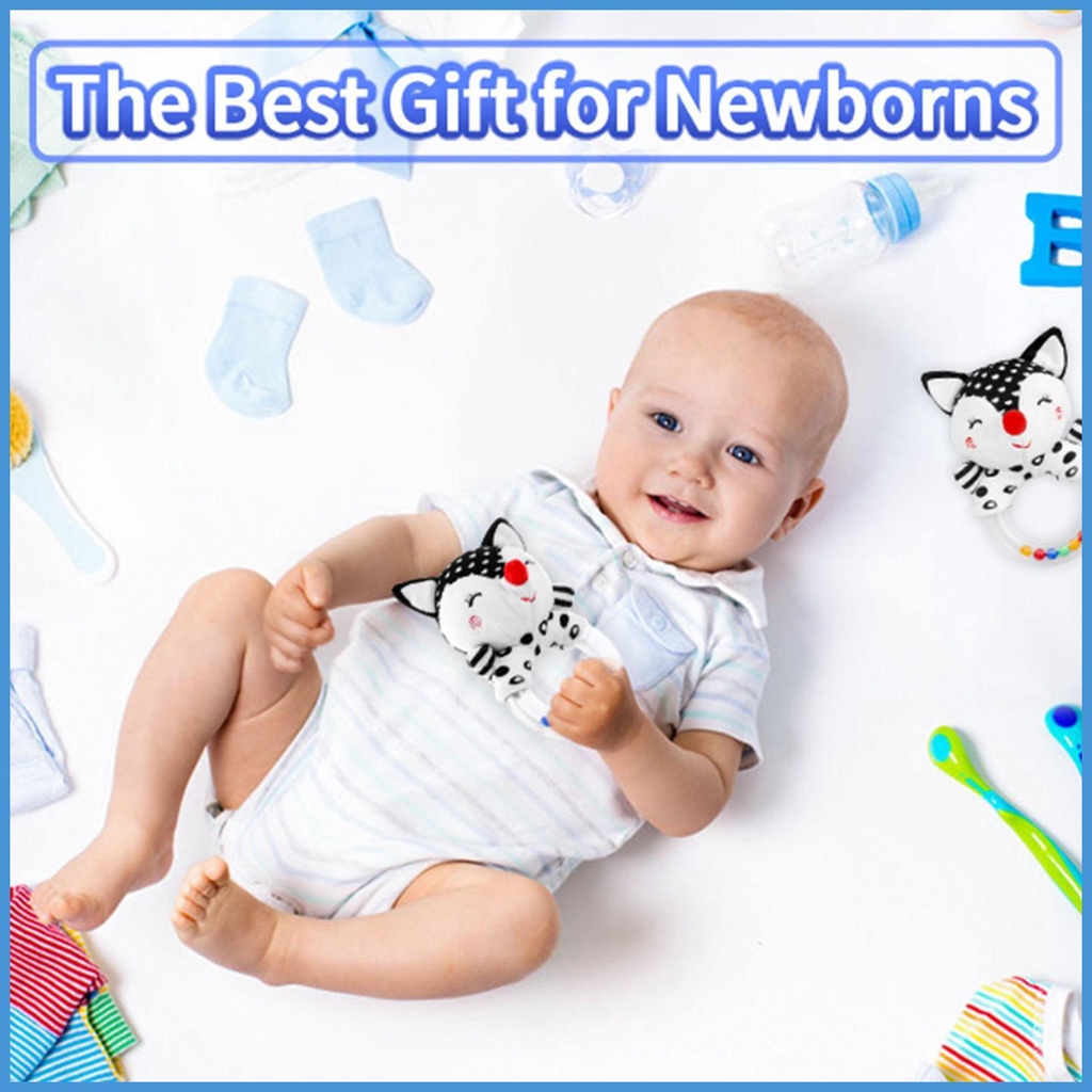 Set 2 Lục Lạc Đồ Chơi Mềm Mại Có Vòng Nhẫn Có Thể Giặt Sạch Dành Cho Trẻ Em