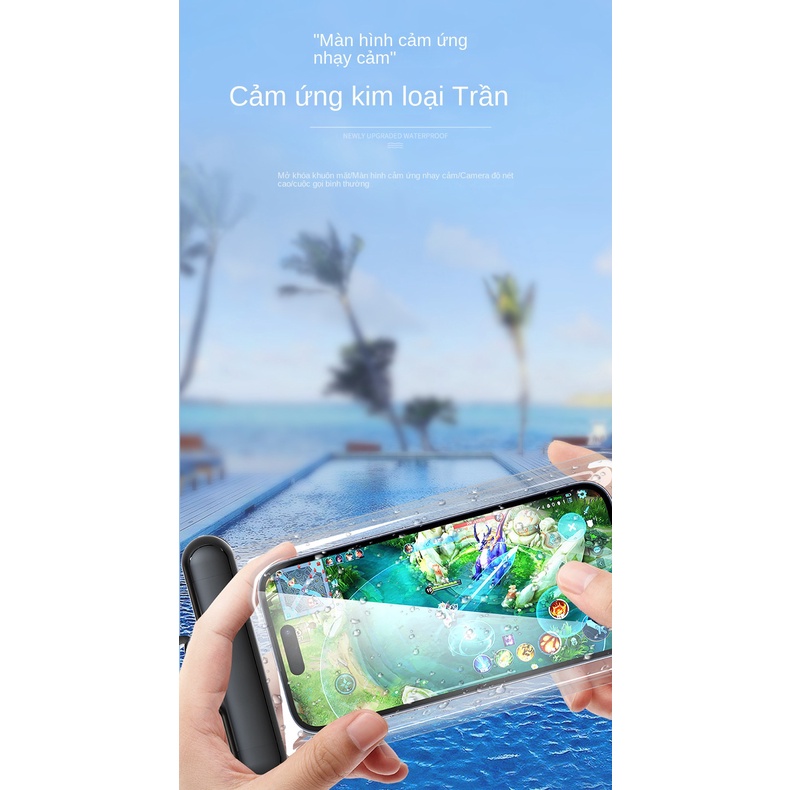 Túi Đựng Điện Thoại Trong Suốt Hai Lớp Chống Thấm Nước Có Thể Chạm Màn Hình Cảm Ứng