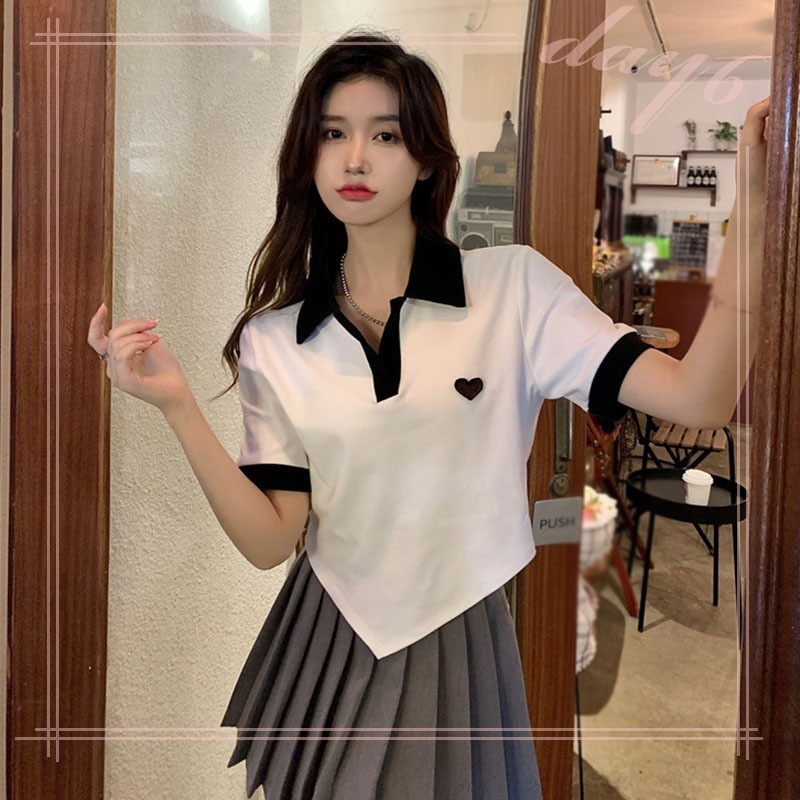 Áo Thun Ngắn Tay Phong Cách Hàn Quốc Đơn Giản Dành Cho Nữ