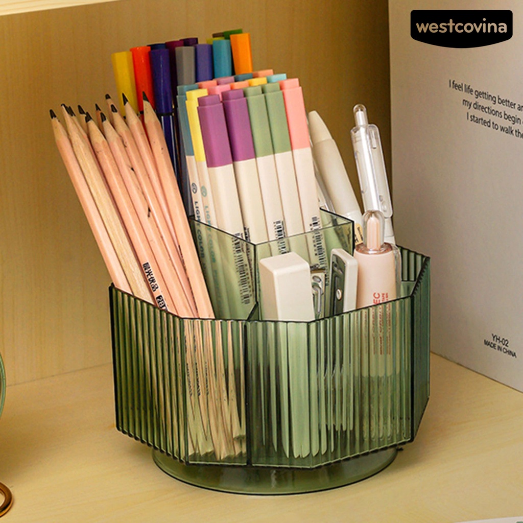 [COD]♪Hộp Đựng Cọ Trang Điểm Dạng Xoay Trong Suốt Dung Tích Lớn Đa Năng