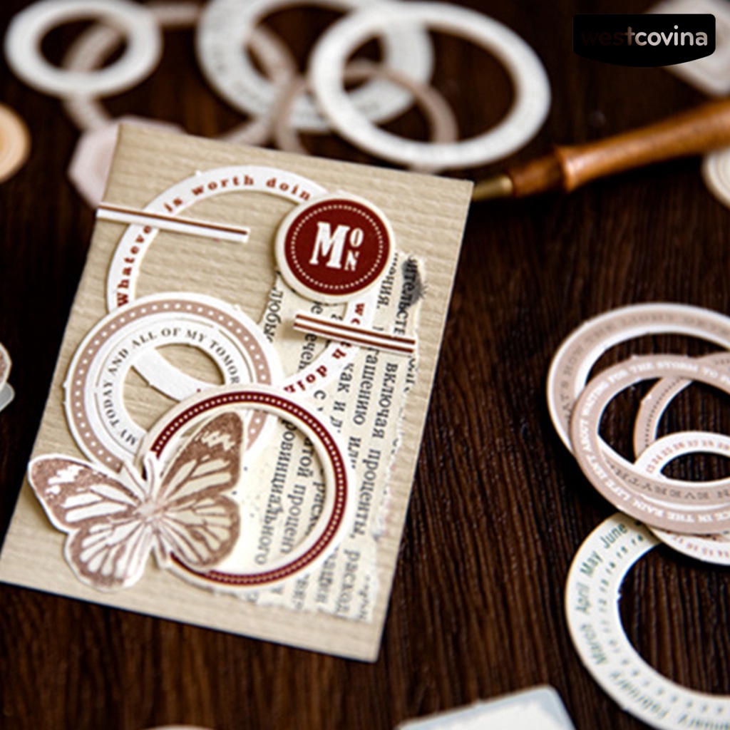 [COD]♪Set 45 Miếng Dán Khung Ảnh Tự Dính Họa Tiết Retro