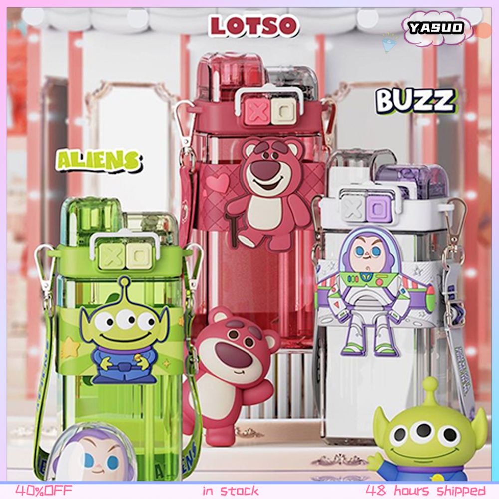 Losto Bình Nước Kuromi Hình Gấu Dâu Tây 520Ml Cho Trẻ Em Cốc Nhựa Kuromi My Melody Cinnamoroll Cốc Nước Dễ Thương Cầm Tay