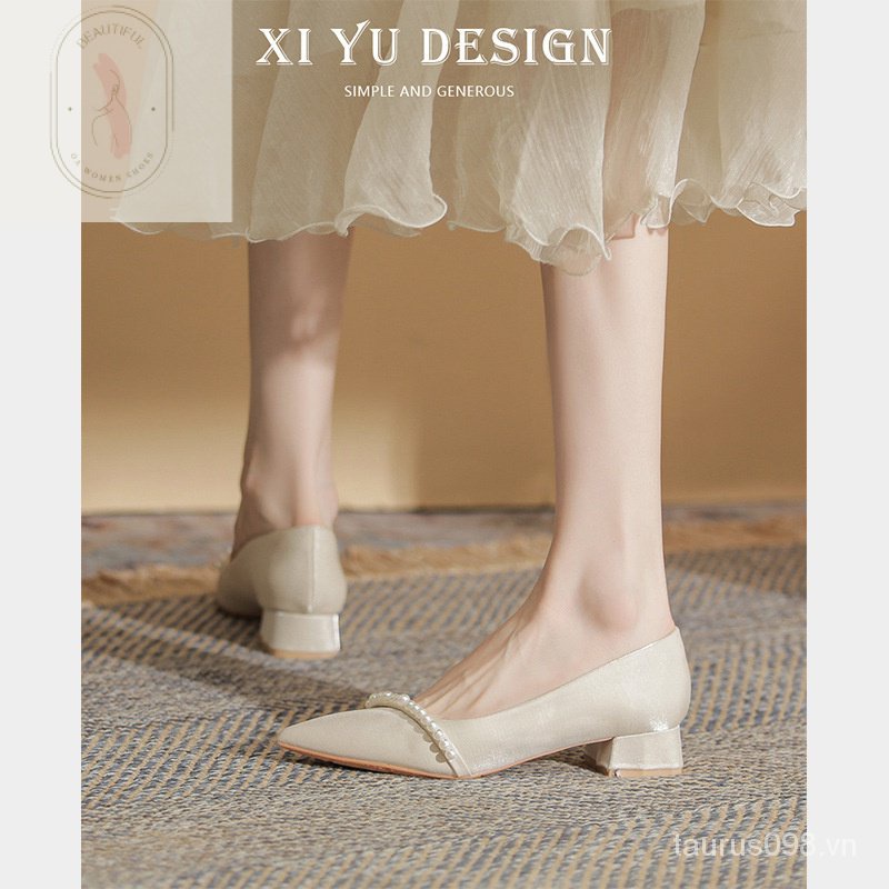 Giày Cao Gót 3cm Thiết Kế Sang Trọng Cho Phù Dâu