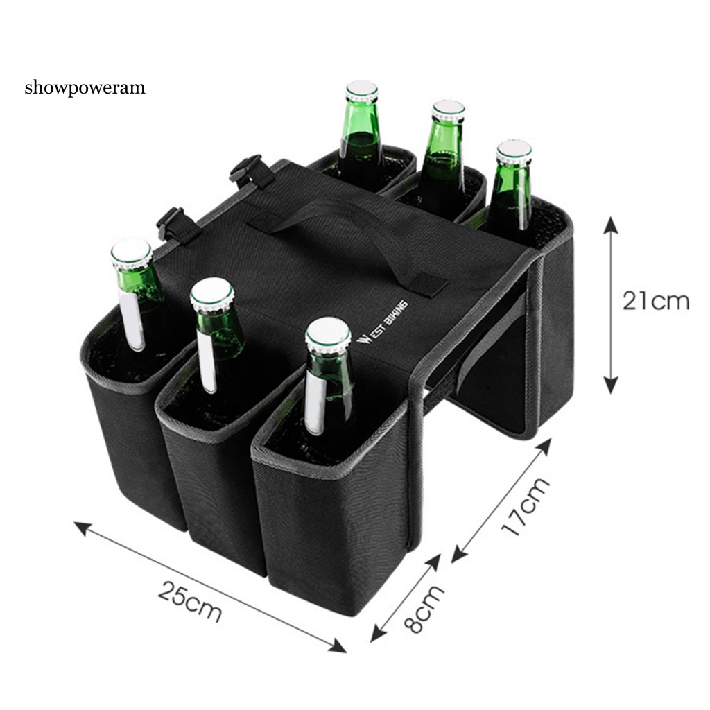 Túi Đựng Đồ Uống Hai Mặt 6 Ngăn Gắn Yên Xe Đạp Chống Nước