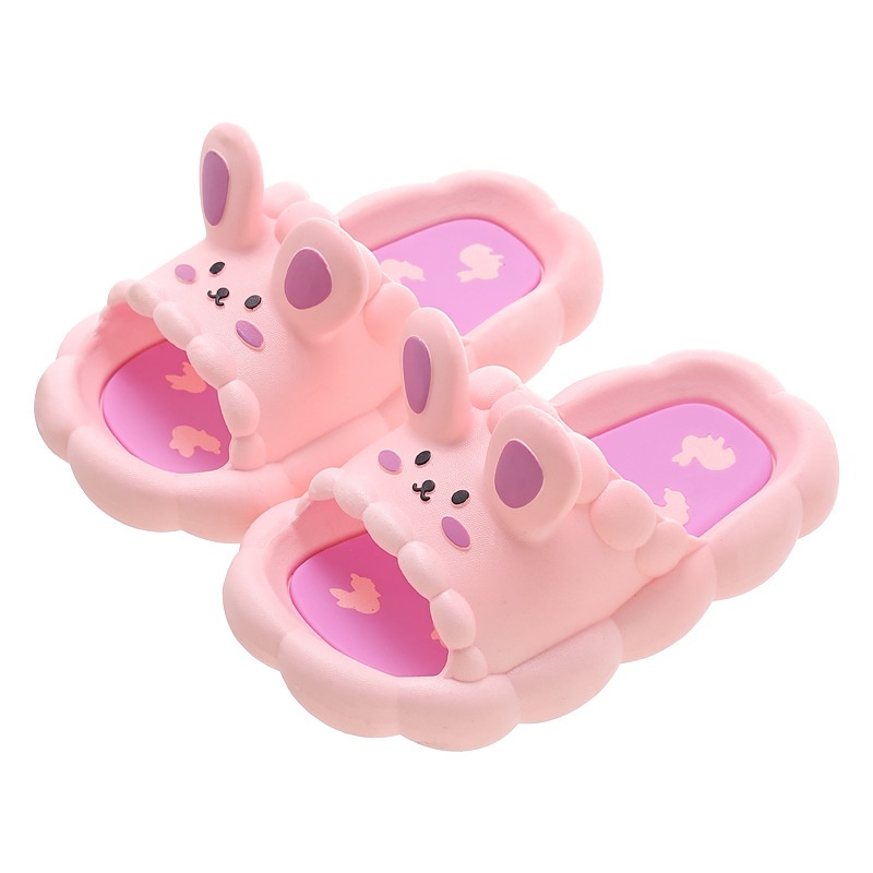 Dép BEIBEIYIN đi trong nhà đế mềm chống trượt kiểu hình thỏ hoạt hình dễ thương dành cho trẻ em