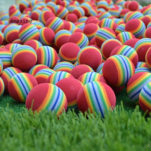 Set 6 Quả Bóng Golf Bằng Xốp Họa Tiết Kẻ Sọc Dùng Luyện Tập Trong Nhà