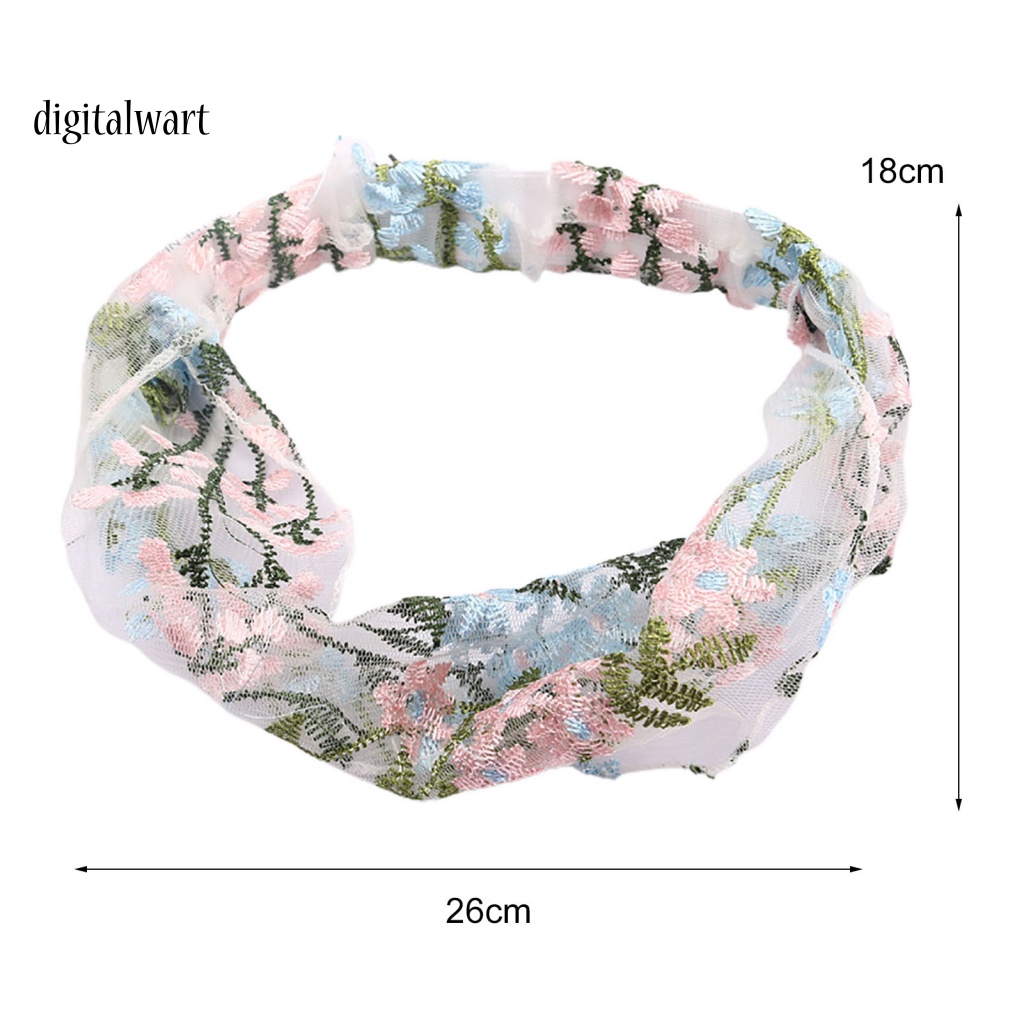 Kỹ Thuật Số| Băng Đô Ren Co Giãn Bản Rộng Thêu Hoa Dễ Thương Tùy Chỉnh Thời Trang Cho Nữ