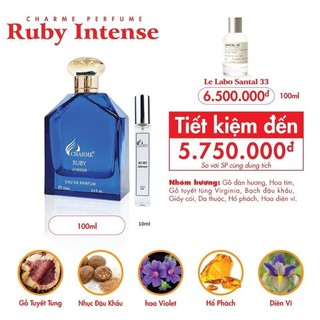 Nước hoa nam Charme Ruby Intense 10ml