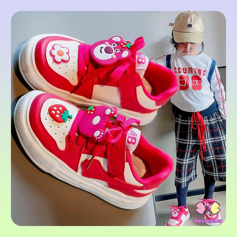 Giày Sneaker Hình Gấu Dâu Tây Dễ Thương Cho Trẻ Em Mới