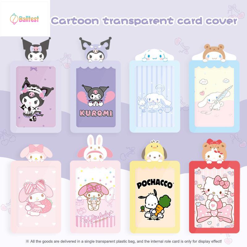 💜SANRIO Túi Đựng Thẻ Mini 1 Inch Họa Tiết Hoạt Hình Kèm Dây Đeo Sợi Xích Tiện Dụng
