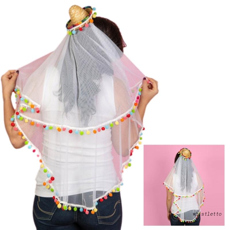 Mũ Chống Nắng Phối Tua Rua Thời Trang Cho Cô Dâu