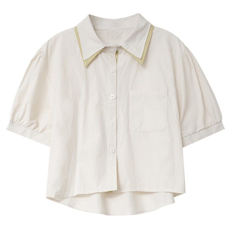 Áo Sơ Mi Hàn Quốc Màu Mơ 2023polo Có Cổ Cho Nữ