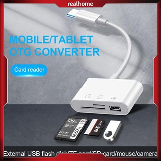 Bộ chuyển đổi 3 trong 1 bộ chuyển đổi type-c đầu đọc type c đầu đọc bộ nhớ usb tf sd bộ chuyển đổi otg cho ipad pro huawei cho macbook micro realhome