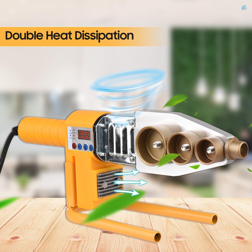 Máy Hàn Bằng Nhựa 0-3200 Chuyên Dụng°C Máy Hàn Kỹ Thuật Số 6 Đầu Tản Nhiệt 20 / 25 / 32 / 40 / 50 / 63mm 1000W Electr