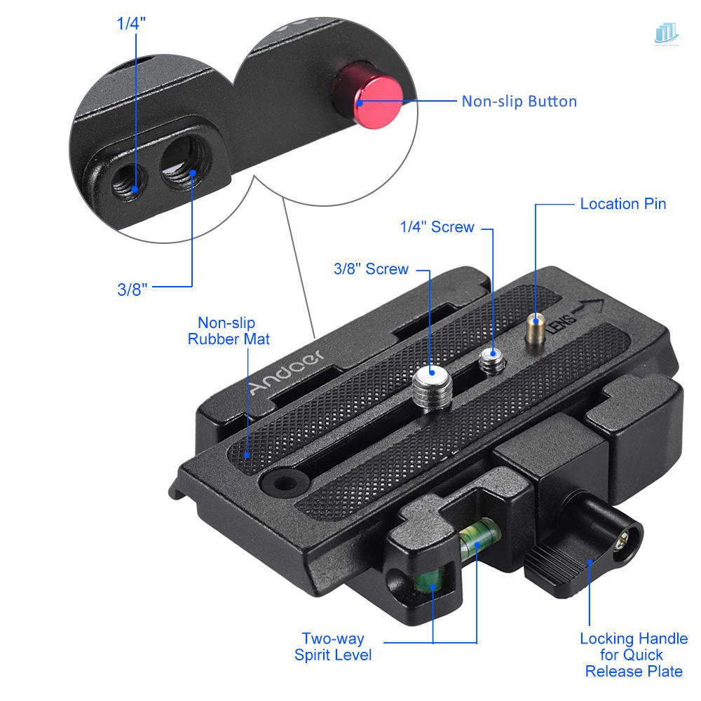 ANDOER Kẹp Gắn Giá Đỡ Ba Chân Tháo Lắp Nhanh Cho Manfrotto 501 500AH 701HDV 503HDV Q5