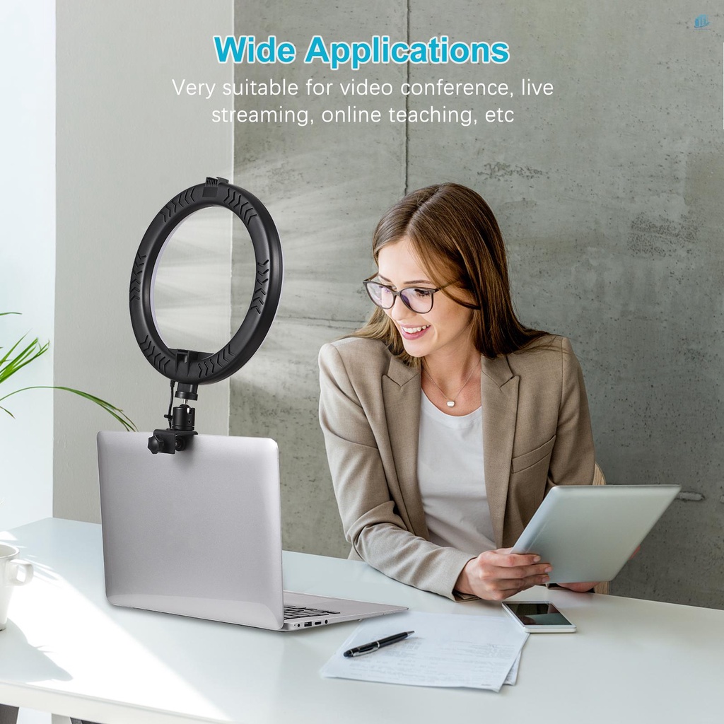 Vòng Đèn LED 10 Inch 3 Chế Độ Sáng 11 Mức Độ Điều Chỉnh Được USB Chuyên Dụng Cho Nghiên Cứu Trực Tuyến