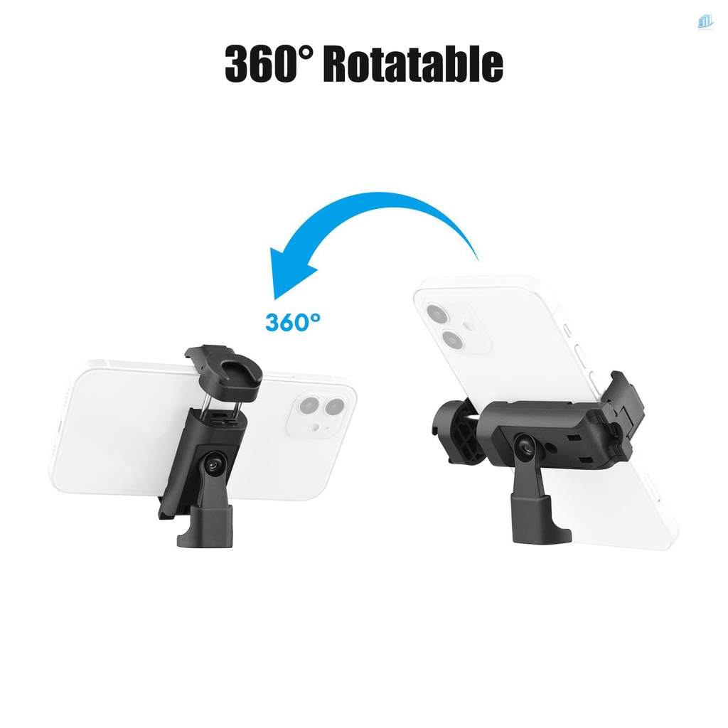 Giá Đỡ Ba Chân Kẹp Điện Thoại Có Thể Điều Chỉnh Xoay Với Lỗ Vít 1 / 4 Inch Thông Dụng