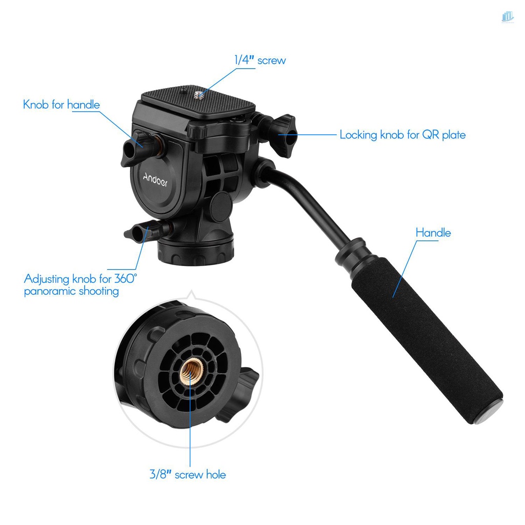 Chân Máy Ảnh Andoer TTT-005 Bằng Hợp Kim Nhôm Cho Đồng Hồ Thông Minh Tăng Chiều Cao 65 Inches Max. Tải Trọng 11lb Kèm Túi Đựng 11lb