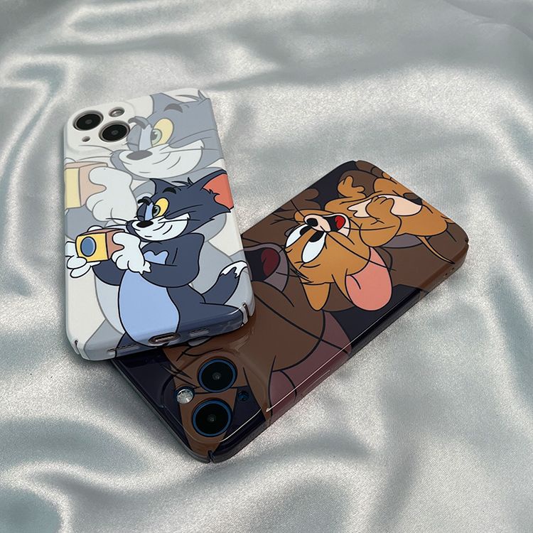 Ốp Điện Thoại Cứng Hình Mèo Và Chuột Cho iphone13mini814pro13 11max 13