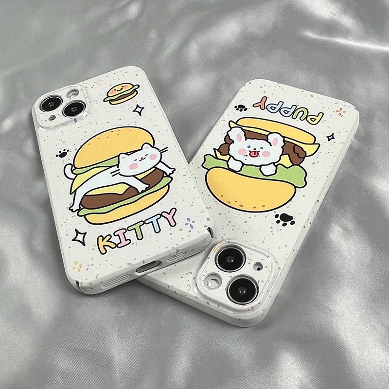 Ốp Điện Thoại Cứng / Mỏng In Họa Tiết Chó Burger Dễ Thương Cho Iphone xs14 7 13 1211 Xr8 TLY1