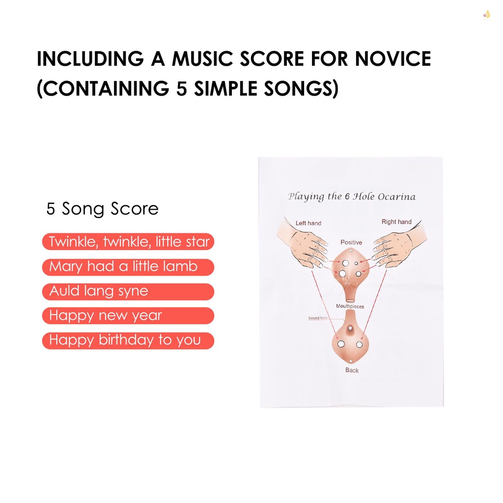 Nhạc Cụ Ocarina Gốm 6 Lỗ Có Dây Đeo Hình Động Vật Dễ Thương