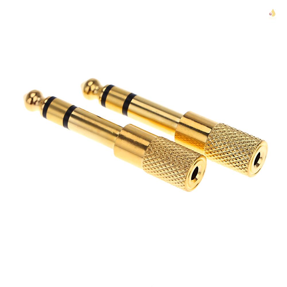 Cặp Jack Cắm Chuyển Đổi Âm Thanh 6.35mm Male 3.5mm Female Cho Đàn Guitar Điện