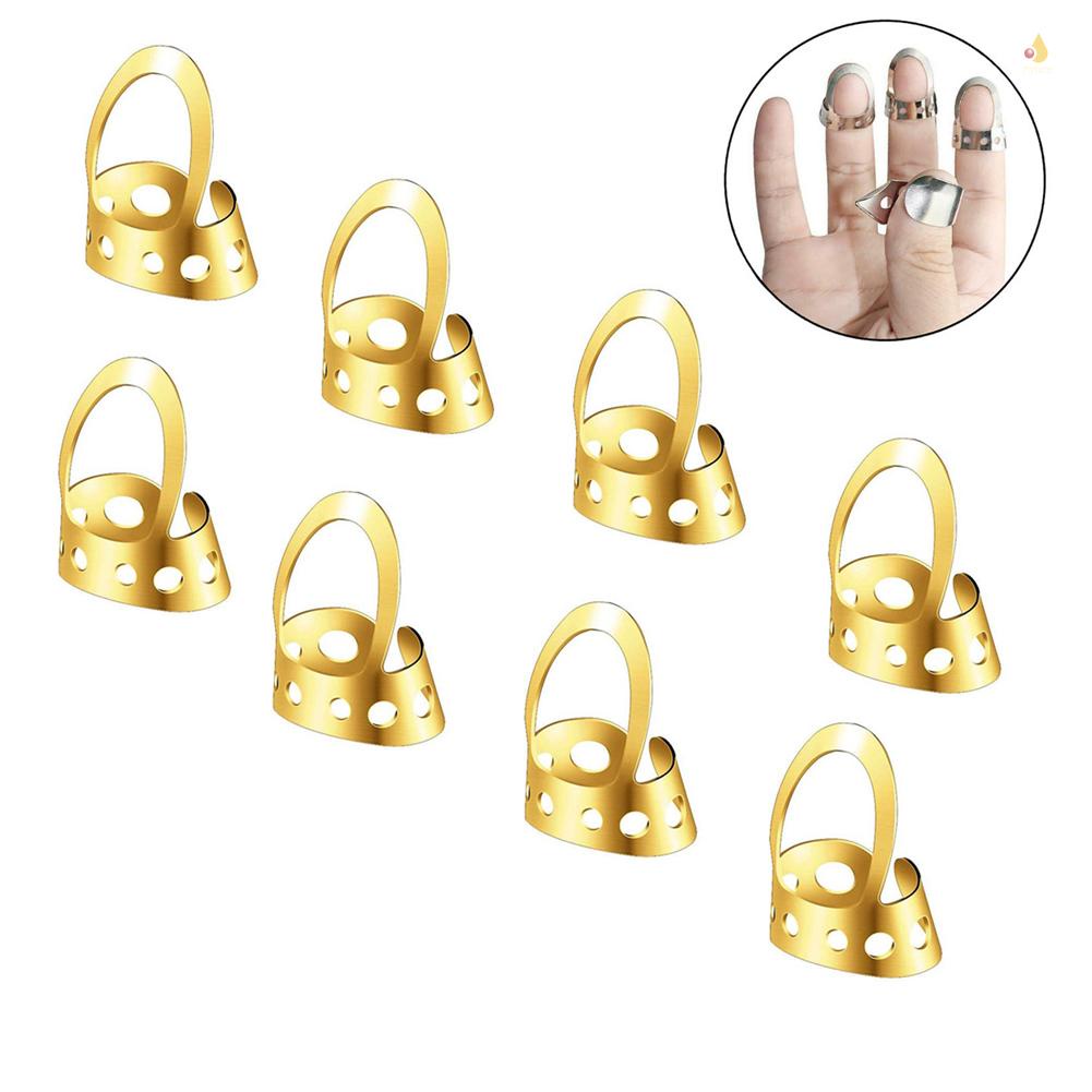 Bộ 8 Móng Tay Gảy Đàn Banjo Bằng Thép Không Gỉ Thiết Kế Mở Có Thể Điều Chỉnh