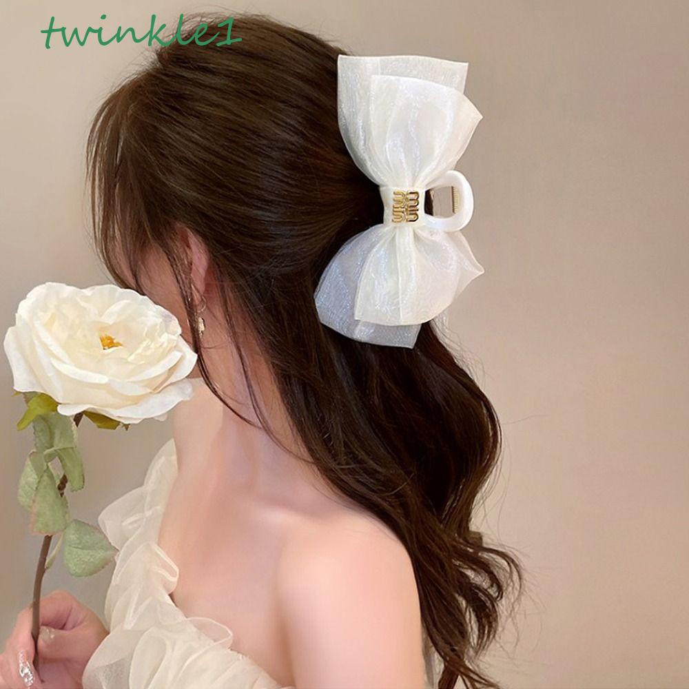 Kẹp Tóc Đính Nơ In Chữ Phong Cách Hàn Quốc Cho Nữ