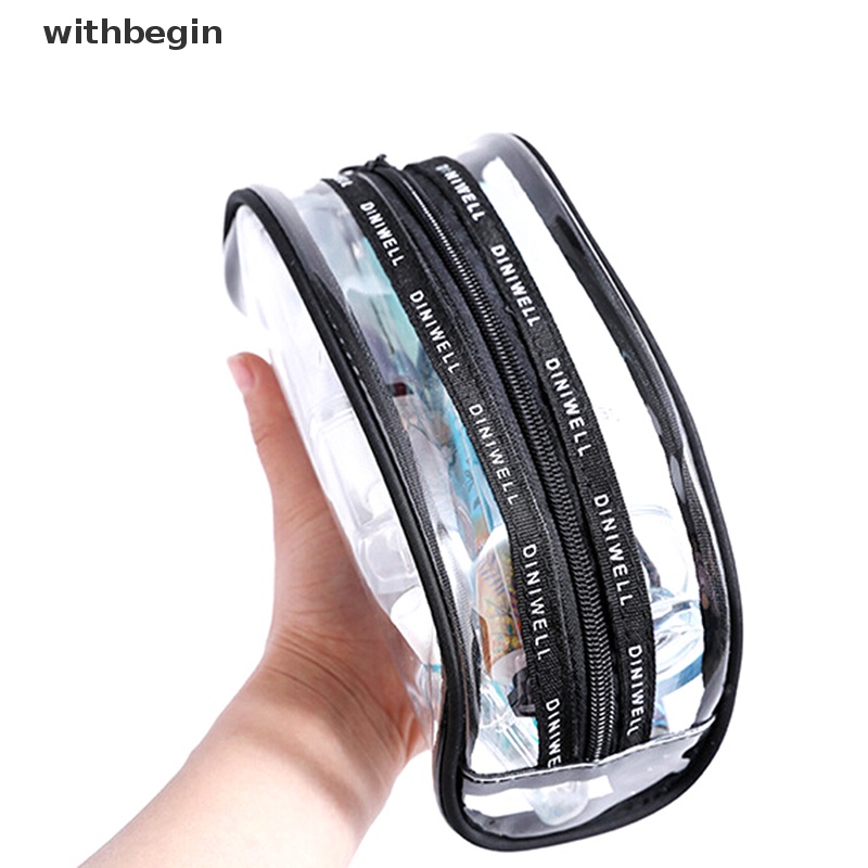 Túi Đựng Mỹ Phẩm / Đồ Vệ Sinh Cá Nhân Bằng PVC Trong Suốt Có Khóa Kéo Tiện Dụng Mang Theo Du