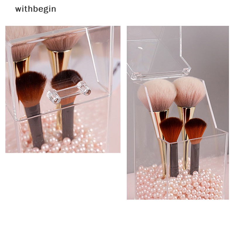 Giá Đỡ Cọ Trang Điểm Chất Liệu Acrylic Trong Suốt