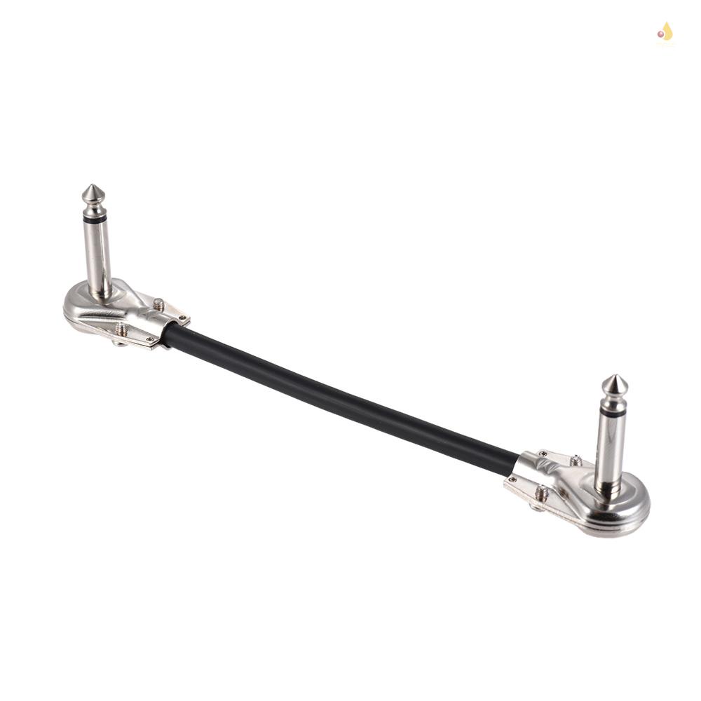 Set 3 Dây Cáp Phơ Đàn Guitar 15cm / 6in 1 / 4 "Góc Phải Màu Đen Tiện Dụng