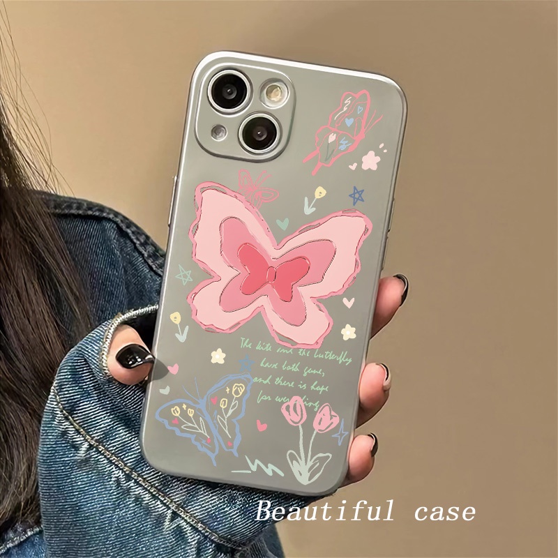Ốp Điện Thoại Mềm Trong Suốt Chống Sốc Họa Tiết Bướm Cho IPhone 14 11 Pro Max 13 12 8 7 Plus XS X XR SE 2020