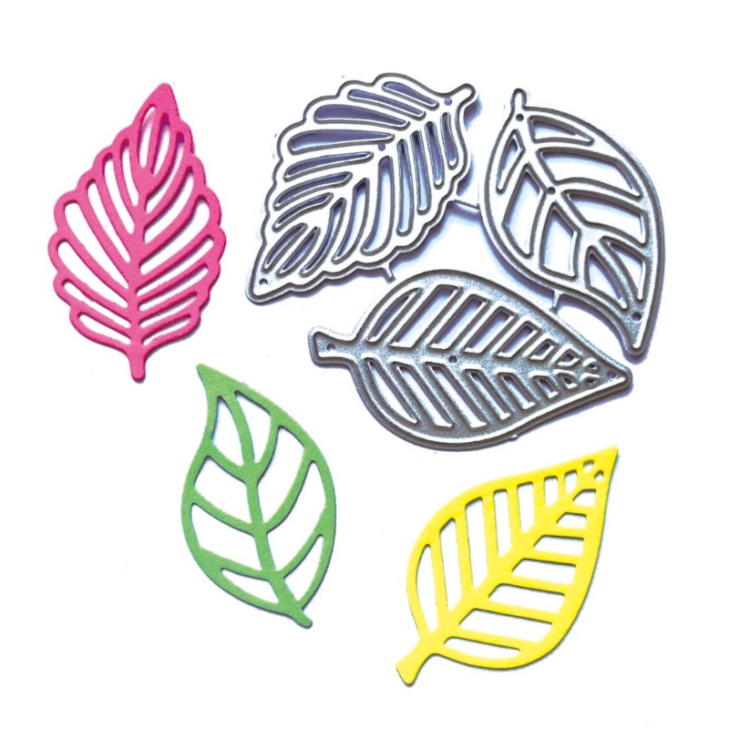 1 Bộ Khuôn Cắt Giấy Kim Loại Hình Ba Chiếc Lá DIY