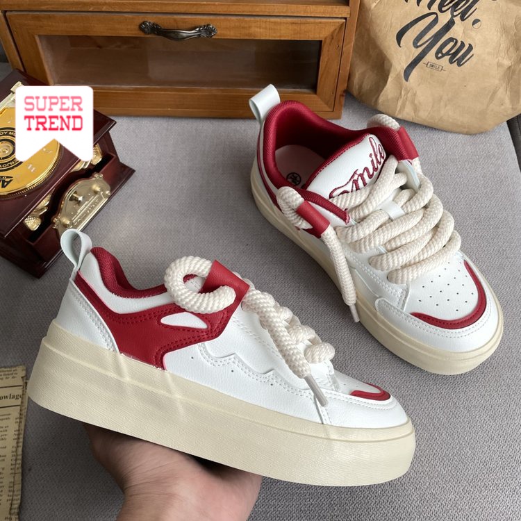 Giày Thể Thao Đế Bằng Mũi Tròn Thiết Kế Dây Đan Chéo Thoáng Khí Thời Trang Mùa Hè