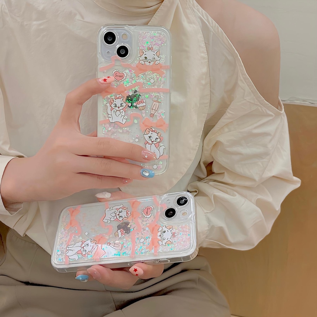 Ốp Điện Thoại TPU Mềm Trong Suốt Phối Kim Tuyến Nước Chống Rơi Cho iPhone11 12 13 14 Pro Max