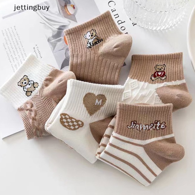 Set 10 đôi vớ JETTING cotton polyester cổ thấp thoáng khí phong cách retro thanh lịch cho nữ