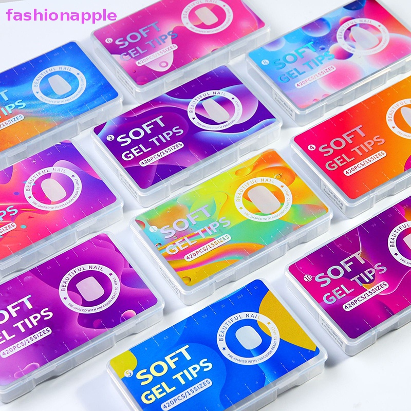 Bộ 420 Móng Tay Giả Ngắn Che Phủ Toàn Diện Chất Lượng Cao