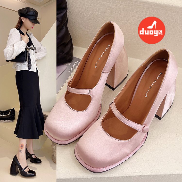 Giày Cao Gót Mary Jane Phong Cách Thời Trang Thu Đông 2022 Dành Cho Nữ