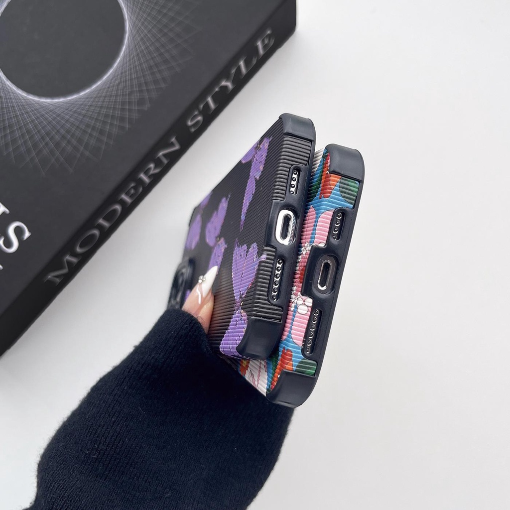 Ốp Điện Thoại tpu Dẻo Họa Tiết Bươm Bướm Màu Đen Đơn Giản Chống Rơi Cho iPhone 14 13 12 11 Pro Max XS XR 7 8 Plus