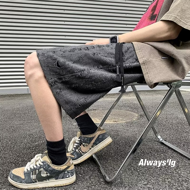 Quần Short Dáng Rộng Màu Sắc Đơn Giản Phong Cách Hip Hop Đường Phố Cho Nam