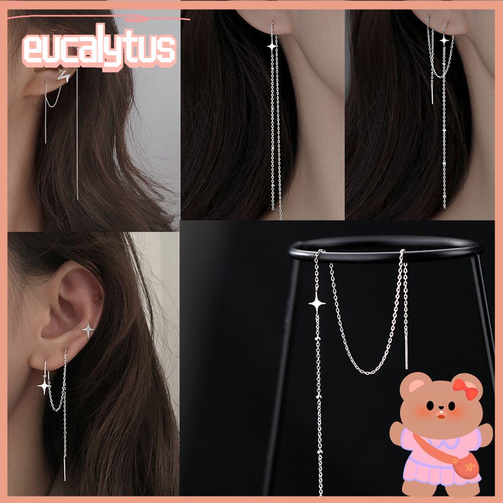 Khuyên Tai Dạng Dây Xích Dài Tích Hợp Tua Rua Cho Nữ