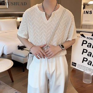 Áo thun KYUSHUAD tay ngắn cổ chữ V thời trang hè cho nam