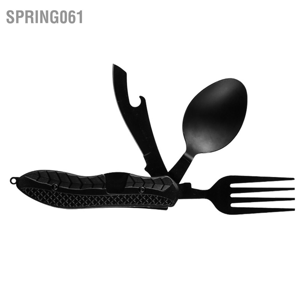 Spring061 Dụng Cụ Cắm Trại 4 Trong 1 Bằng Thép Không Gỉ Có Thể Gập Lại Tháo Rời Dao Đa Năng Cho Du Lịch Dã Ngoại Ngoài Trời